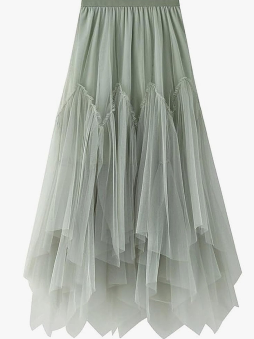 NWT Sage / Mint Green Tulle Midi Tutu Skirt, One Size - Picture 3 of 6